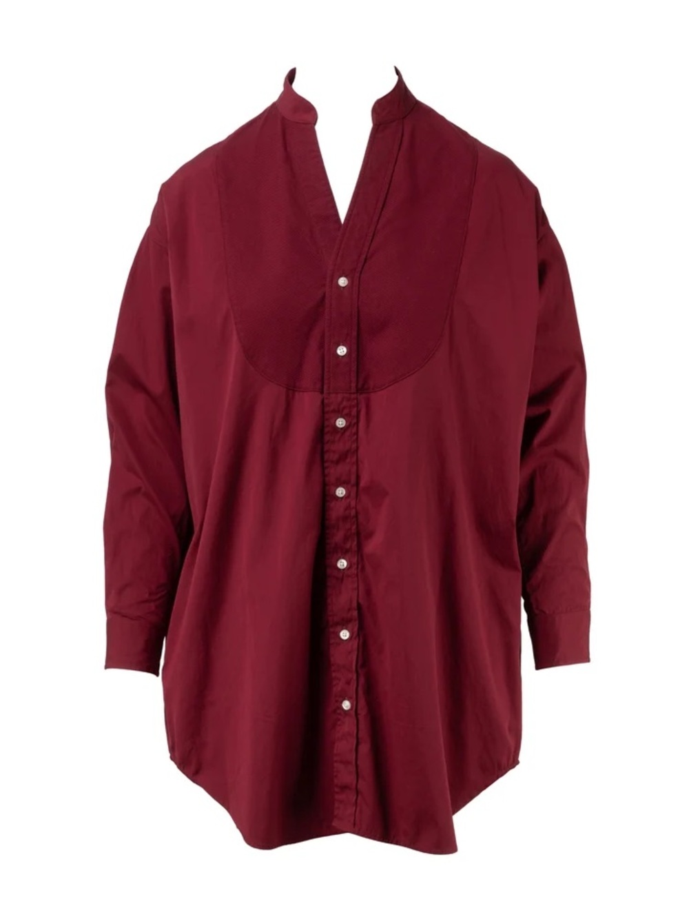 Msrp 348 Frank & Eileen Size M Tori Shirt Dress/Tunic in Burgundy Wine